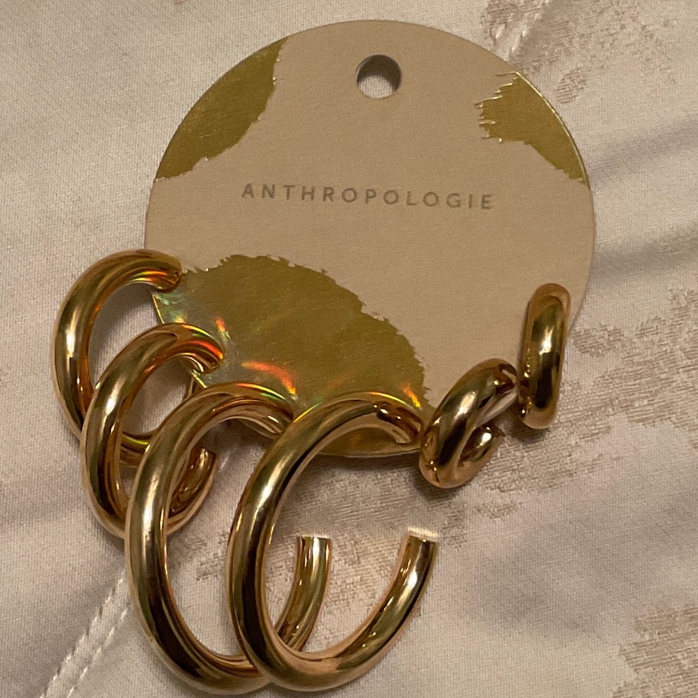 NWT Anthropology Multi Hoop Earring Set